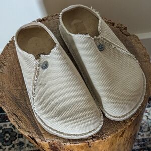 NEW IN BOX Birkenstock Zermatt Canvas Slippers Size 37 / US 6 Narrow Fit Cream
